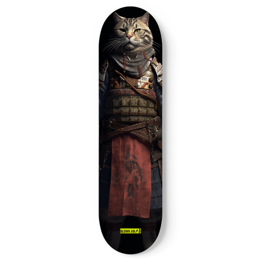 Samurai Warrior Cat Single Skateboard Wall Art