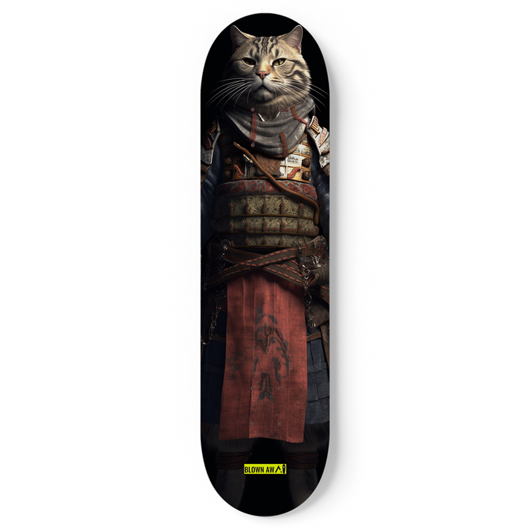 Samurai Warrior Cat Single Skateboard Wall Art