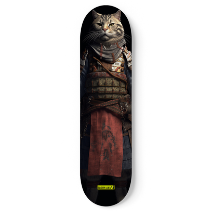 Samurai Warrior Cat Single Skateboard Wall Art