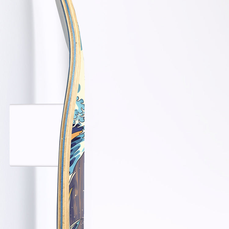 The Colourful Great Wave Of Kanagawa Single Skateboard Wall Art