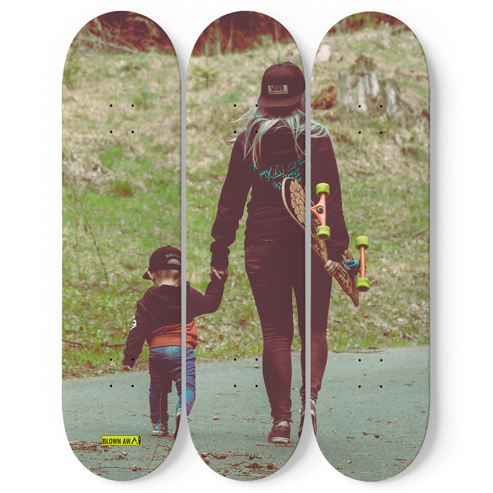 Personalized Triple Skateboard Wall Art